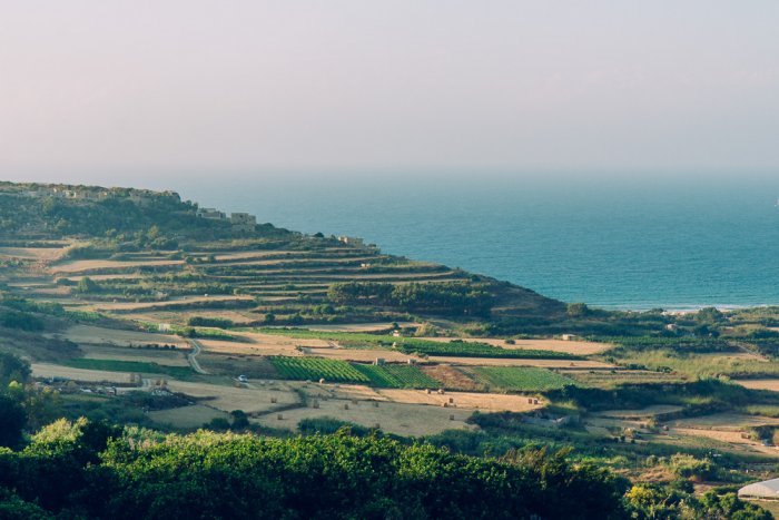 Maalaismaisema Gozolla Maltalla, rural view Maltese countryside